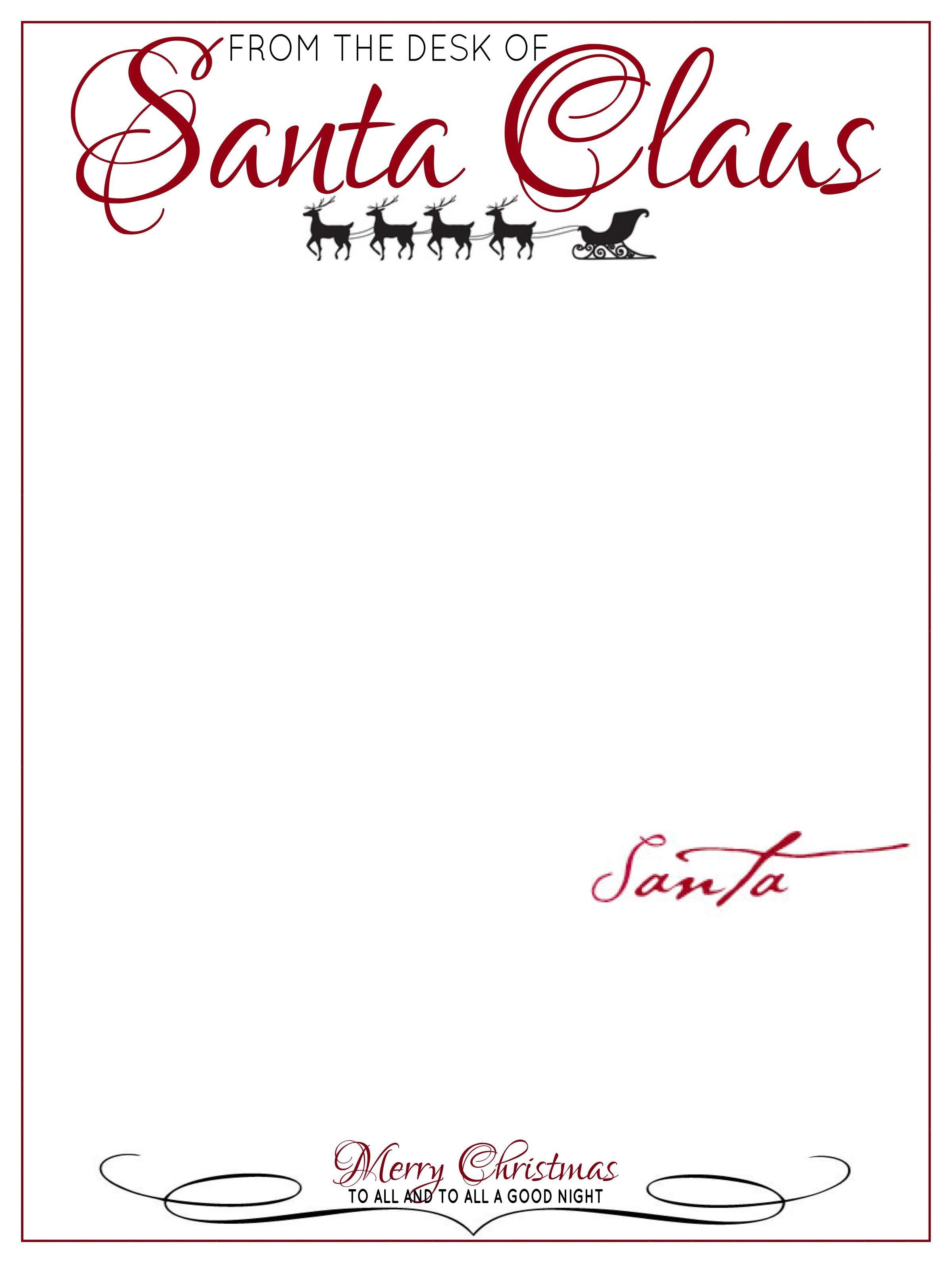 From The Desk Of Santa Claus Letterhead - Kaza.psstech.co - North Pole Stationary Printable Free