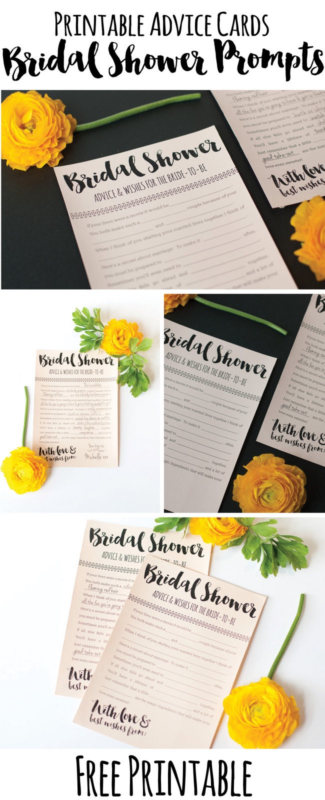 Fun Printable Bridal Shower Advice Cards - Free Download ? - Free Printable Bridal Shower Advice Cards