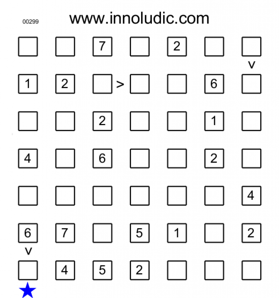 Futoshiki For Free Printable Futoshiki Puzzles | Free Printable - Free Printable Futoshiki Puzzles