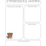 Garden Theme Newsletter Template | The Crafty Teacher   Free Printable Preschool Newsletter Templates