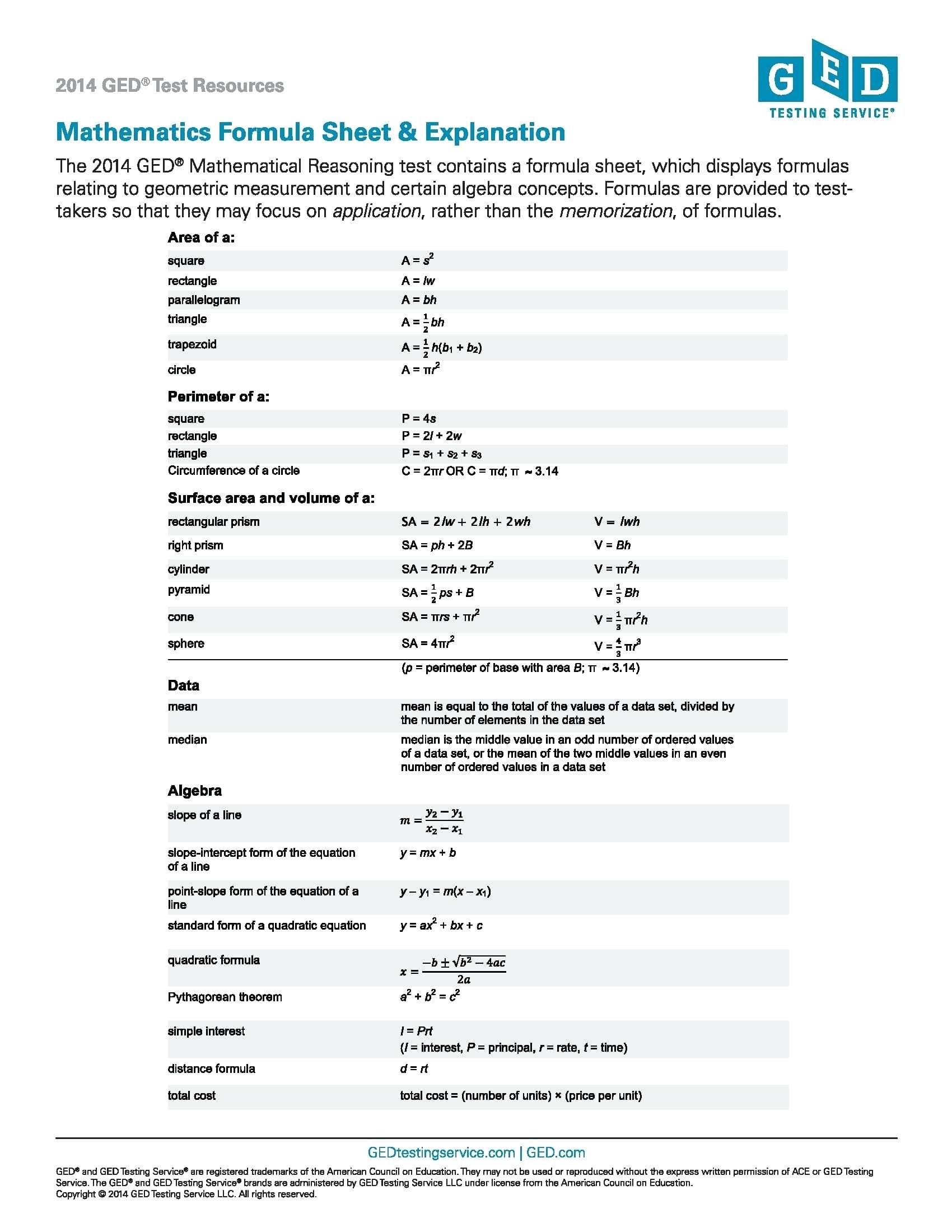 ged math practice test pdf 2018 printable