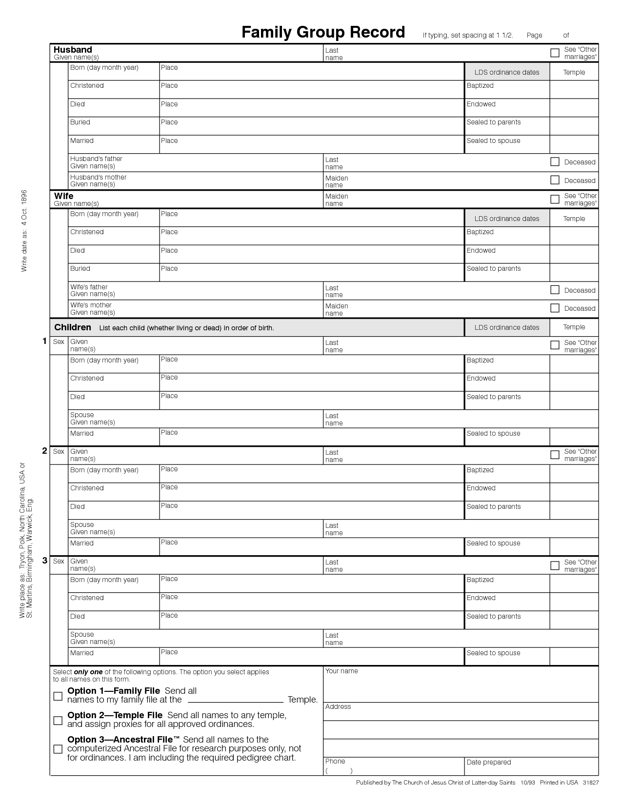 Family History Worksheets Printable