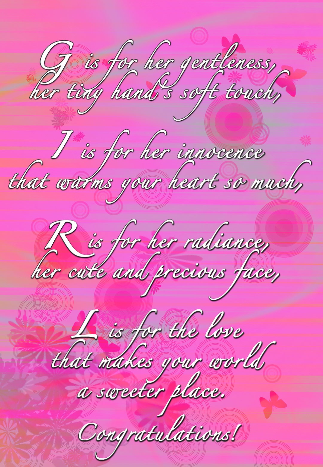 Girl Poem - Baby Shower &amp;amp; New Baby Card | Greetings Island - Congratulations On Your Baby Girl Free Printable Cards