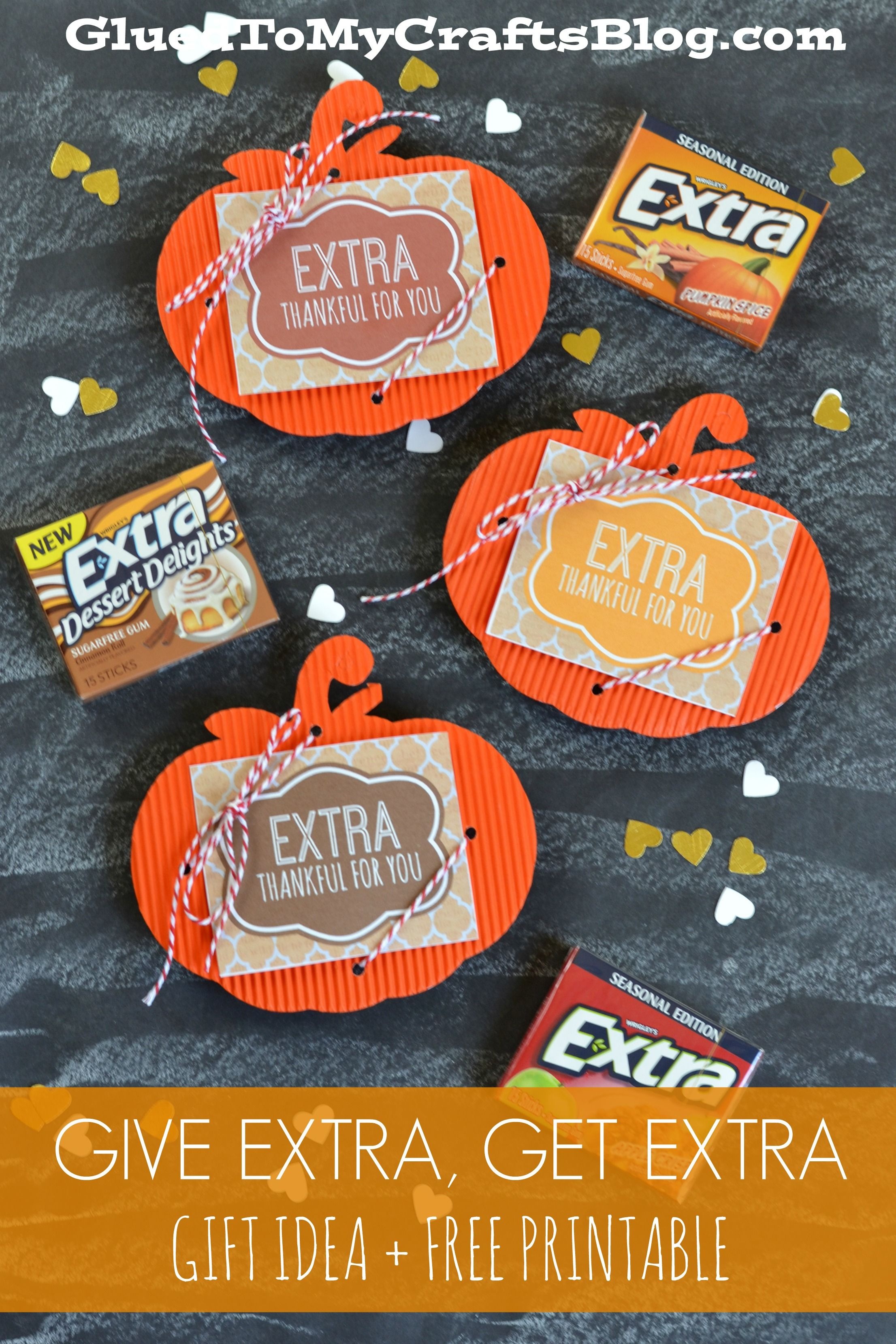 Give Extra, Get Extra - Gift Idea + Free Printable | Employee - Free Printable Pumpkin Gift Tags