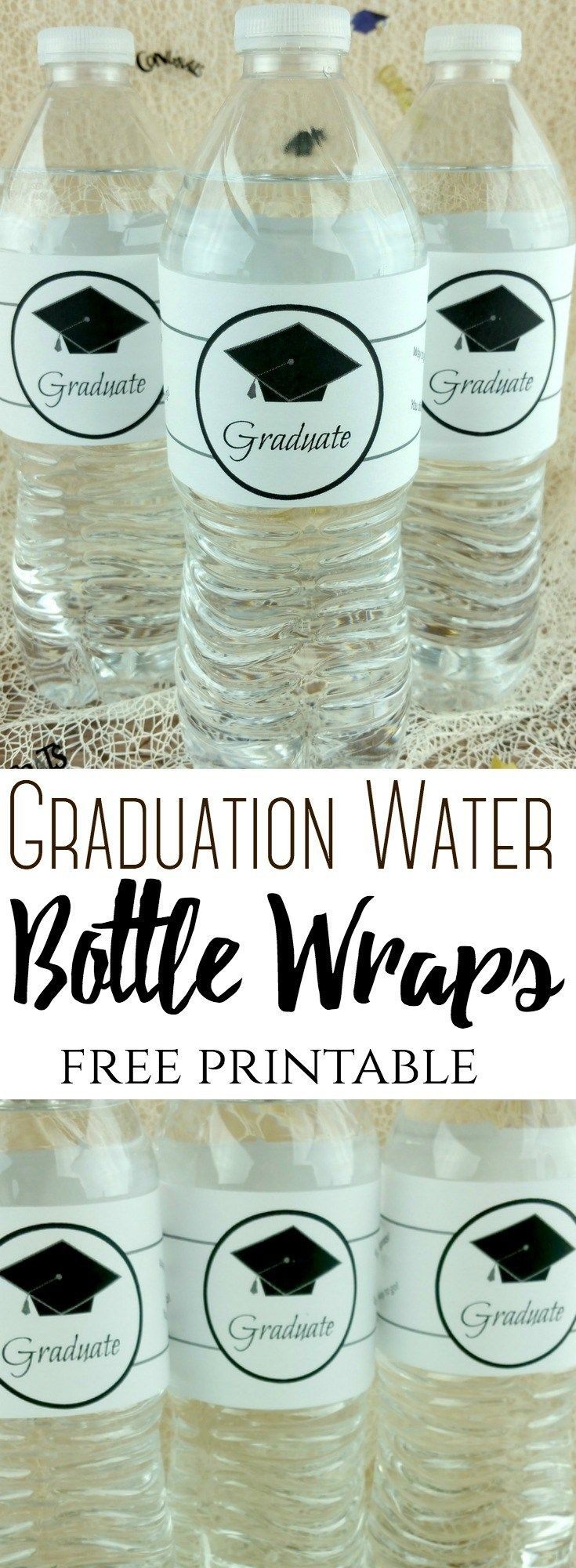 Graduation Water Bottle Wraps (Free Printable Label) #graduation - Free Printable Water Bottle Labels Graduation