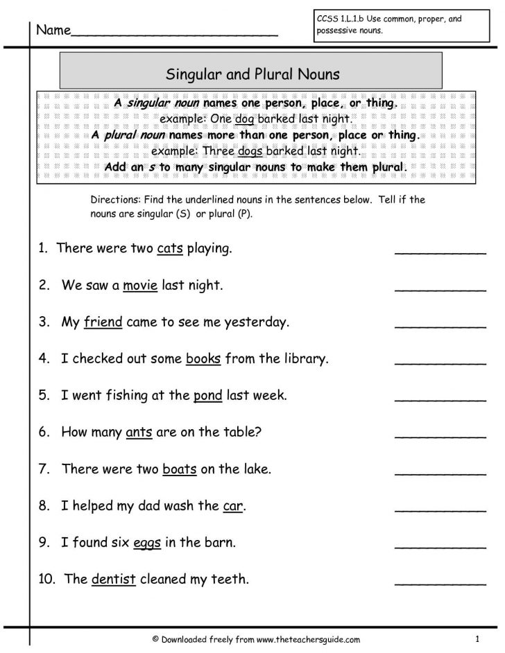 Free Printable Third Grade Grammar Worksheets