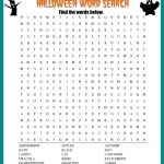 Halloween Word Search Printable Worksheet   Free Search A Word Printable