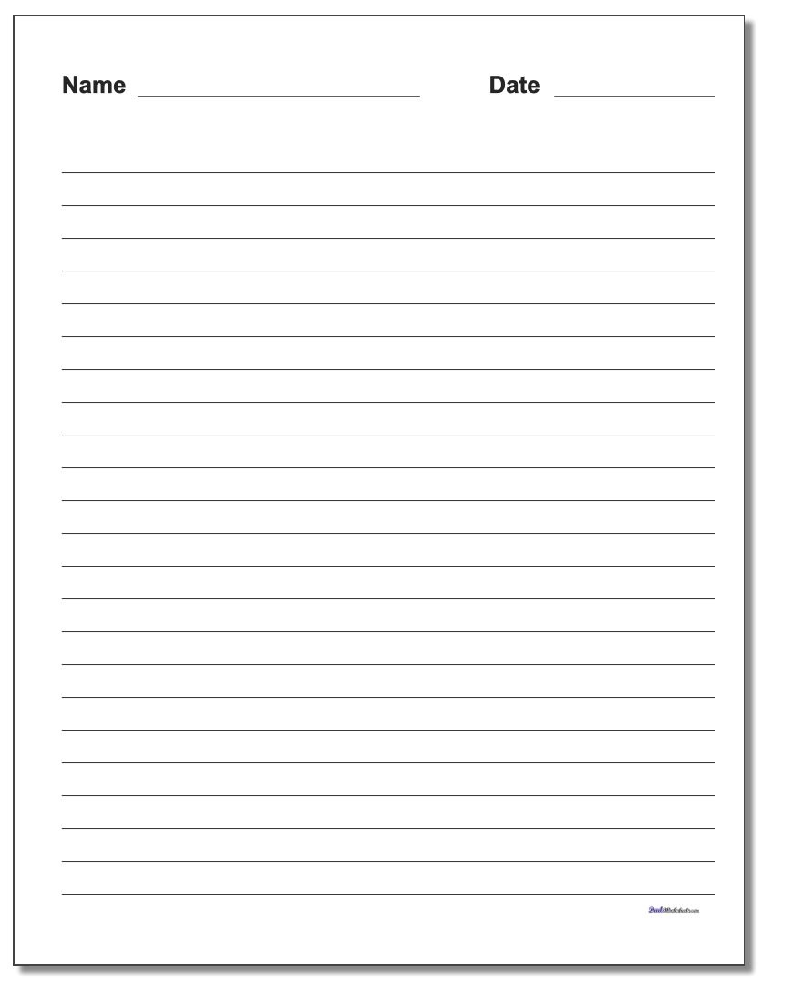 Handwriting Paper - Free Printable Lined Writing Paper