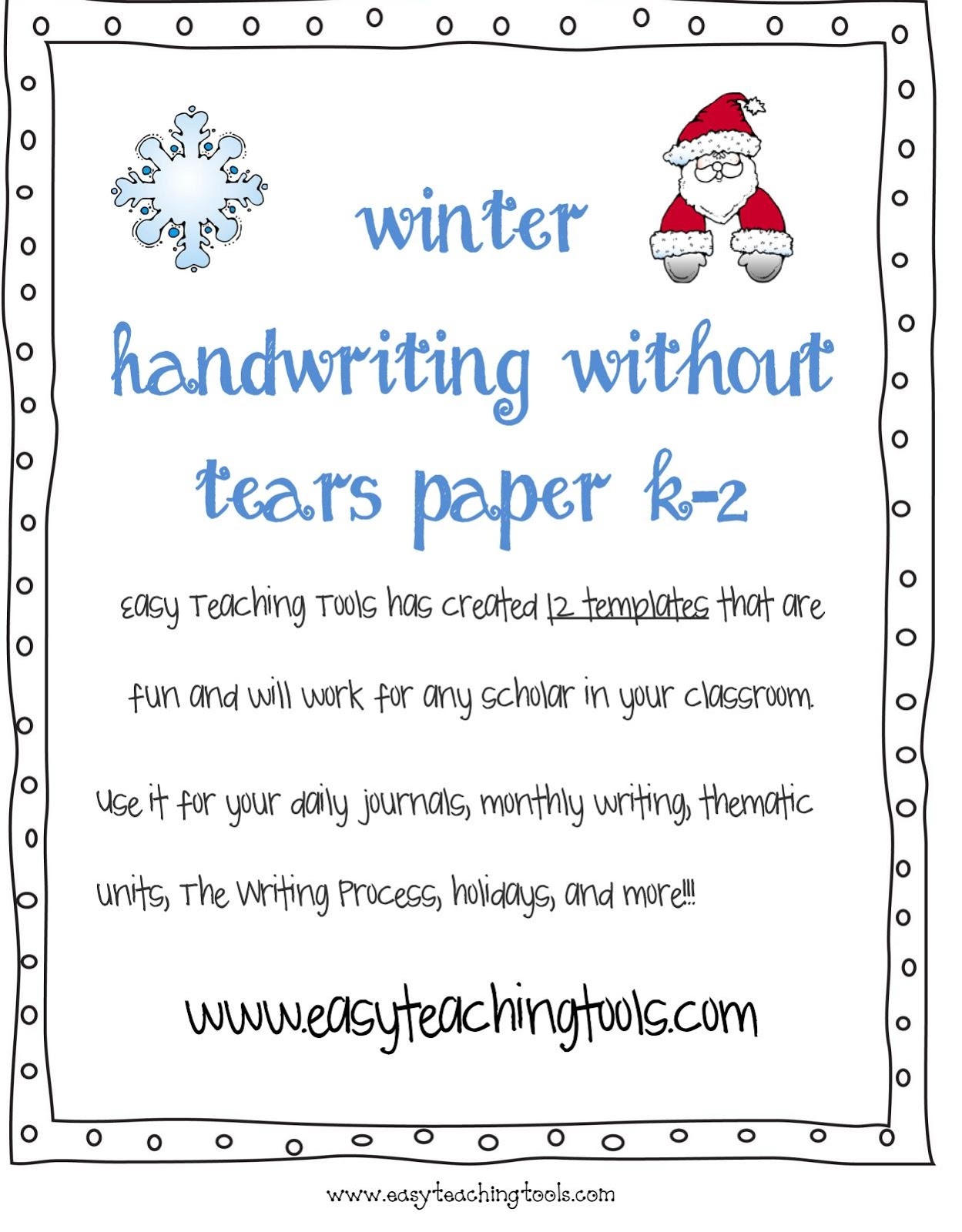 Handwriting Without Tears Free Printable