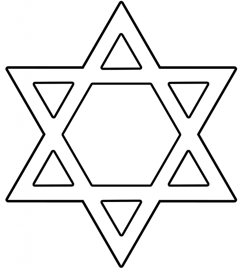 Hanukkah Coloring Pages | Free Download Best Hanukkah Coloring Pages - Star Of David Template Free Printable