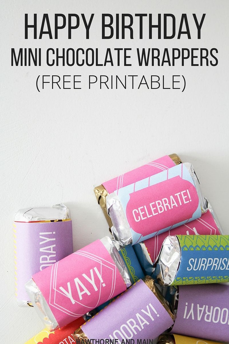 Happy Birthday Candy Wrappers- Free Printable | Lil&amp;#039; Luna - Free Printable Birthday Candy Bar Wrappers