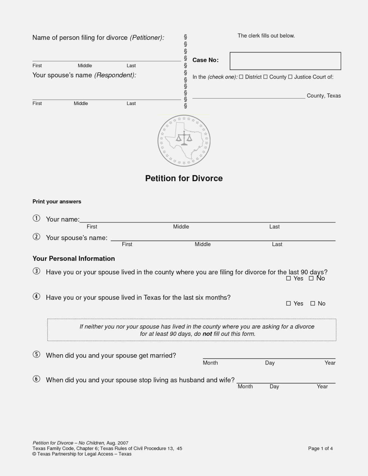 Fake Divorce Papers Pdf Worksheet To Print Fake