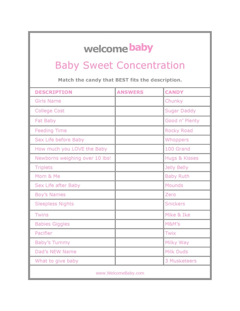High Quality Free Baby Shower Games Printouts - Ideas House Generation - Free Baby Shower Games Printable Worksheets