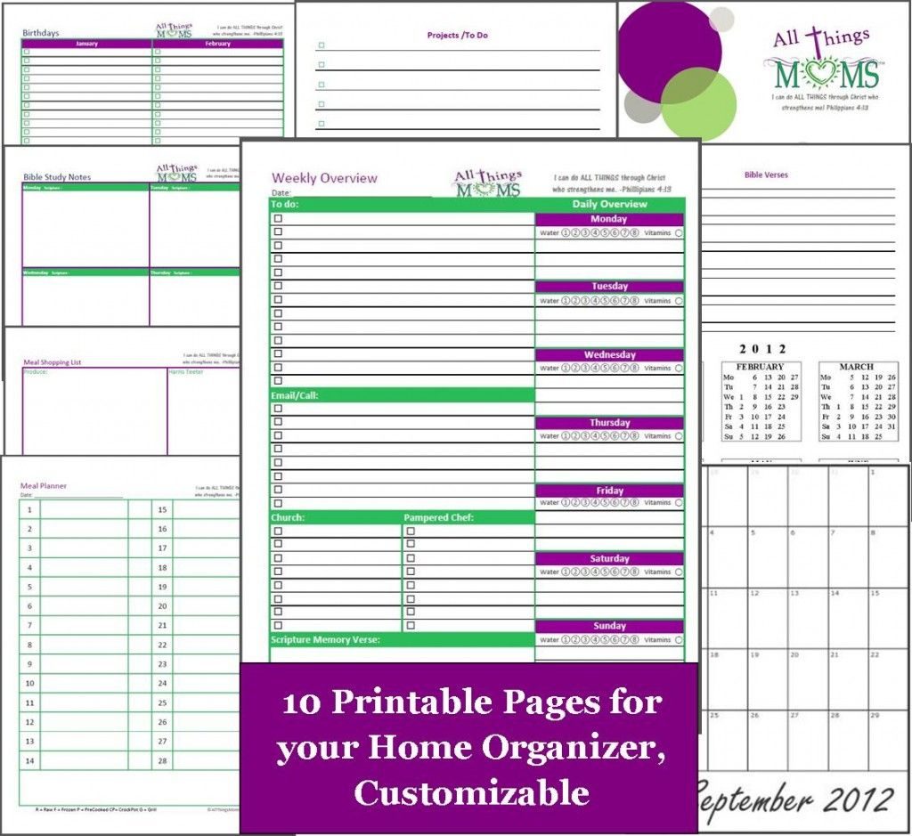Home Organization Printables | Home Organizer- Free Printable | All