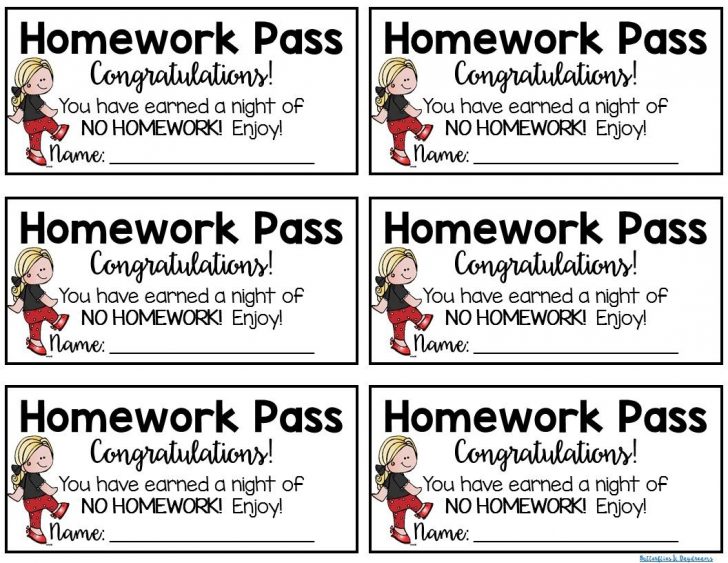 Get Out Of Homework Free Pass Printable