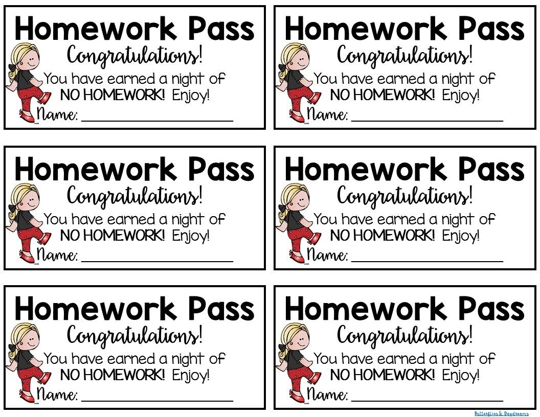 Free Pass Printable