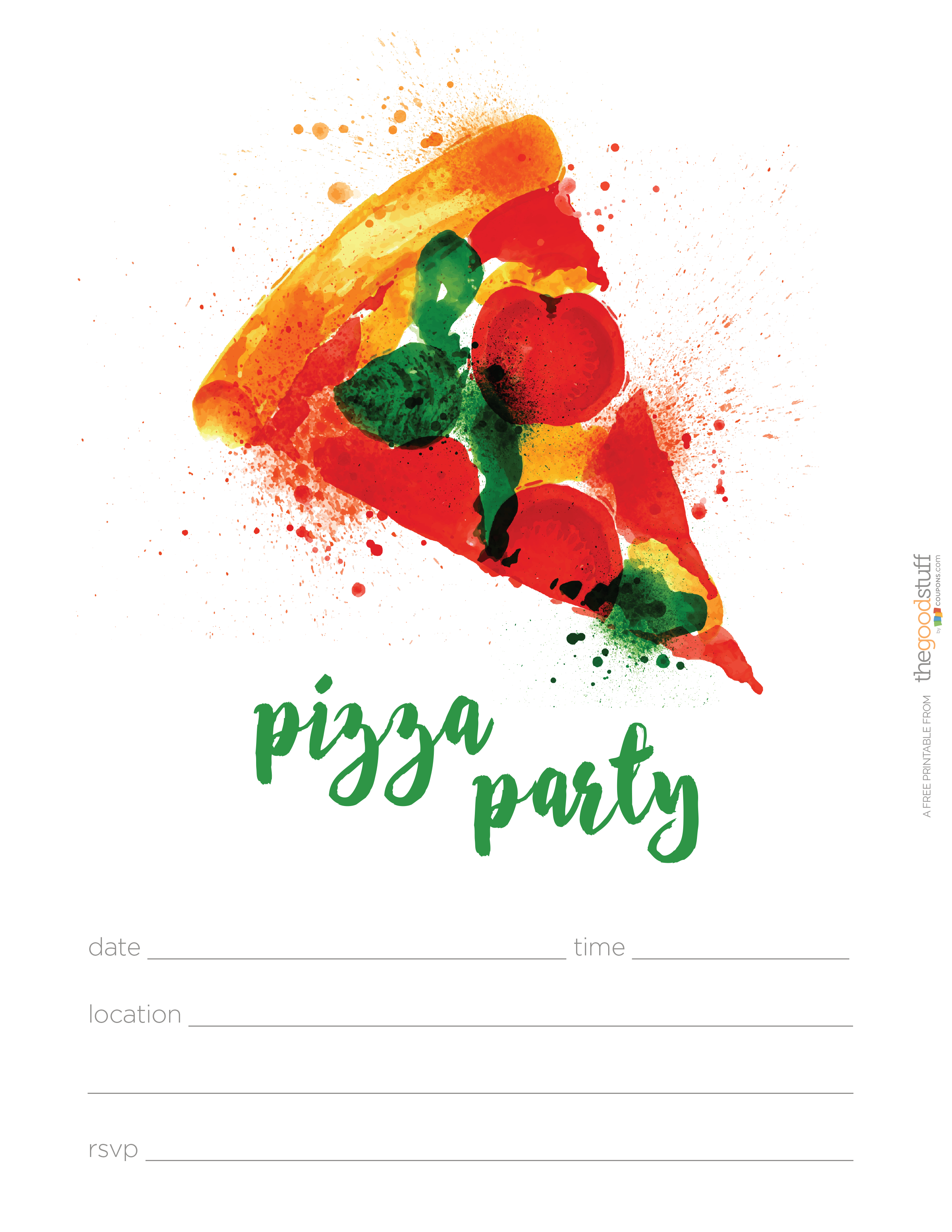 Hostess Helpers: Free Pizza Party Printables | Tea Party Birthday - Free Printable Italian Dinner Invitations