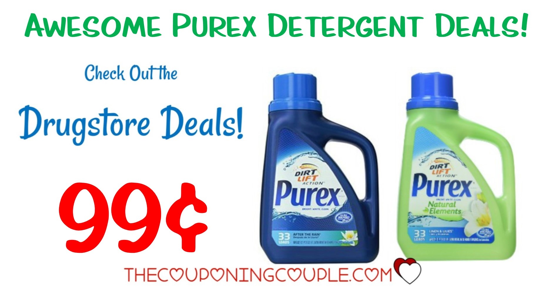 Hot** Purex Detergent Coupon + Drugstore Deals = $0.99 Each! - Free Printable Purex Detergent Coupons