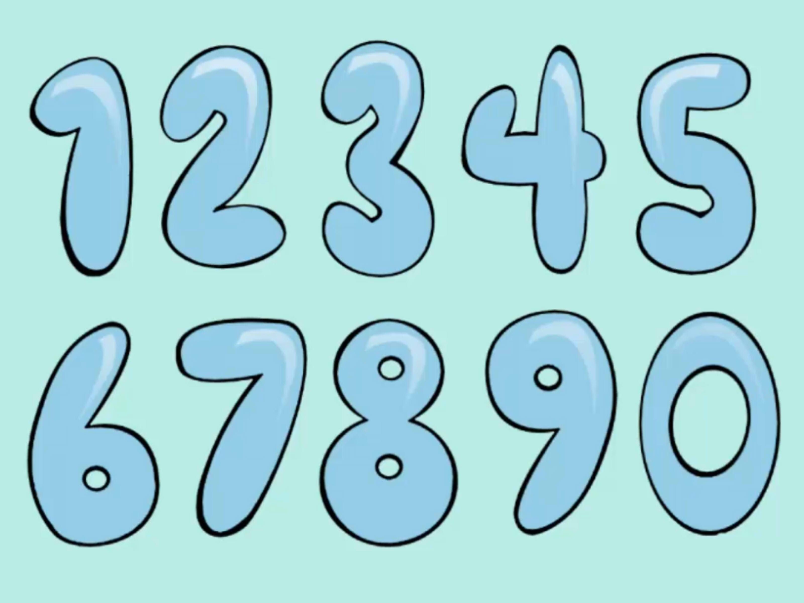 How To Draw Bubble Numbers | Stuff | Bubble Drawing, Bubble Numbers - Free Printable Bubble Numbers