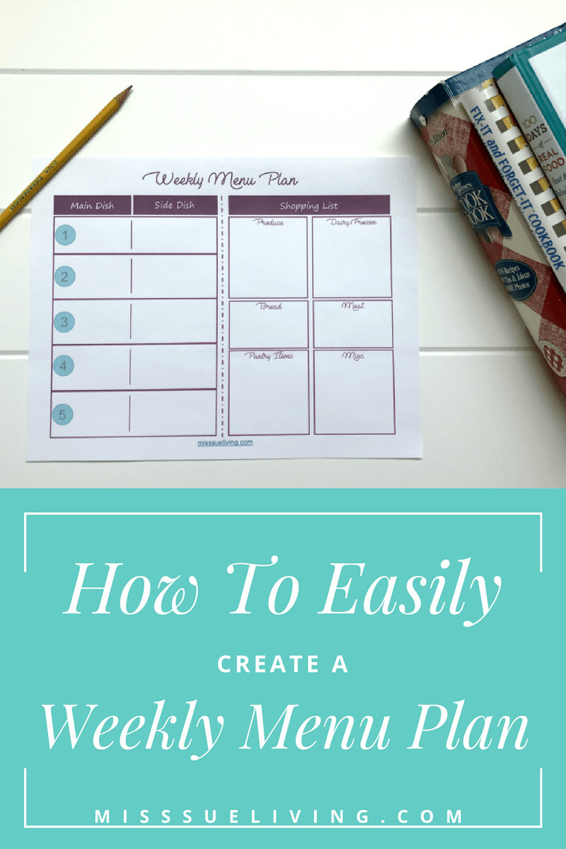 How To Easily Create A Weekly Menu Plan | Best Of Miss Sue Living - Create A Menu Free Printable