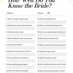 How Well Do You Know The Bride? Game: A Free Bridal Shower Printable   How Well Do You Know The Bride Game Free Printable
