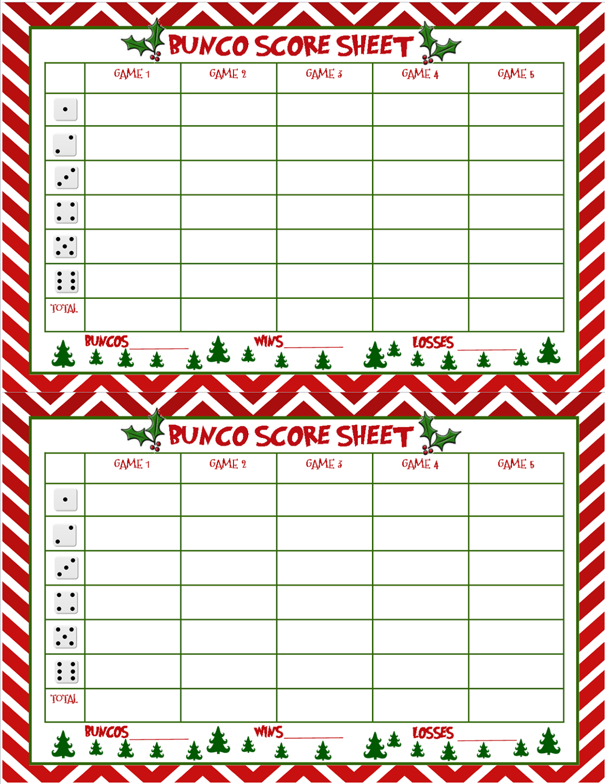 Bunco Score Card W 6 Rounds Scribd Buncogirl s Night Free 