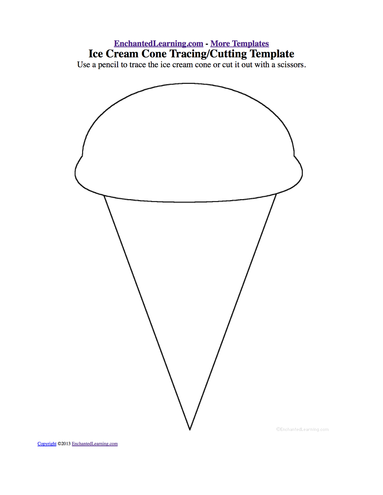 Printable Ice Cream Cone Template