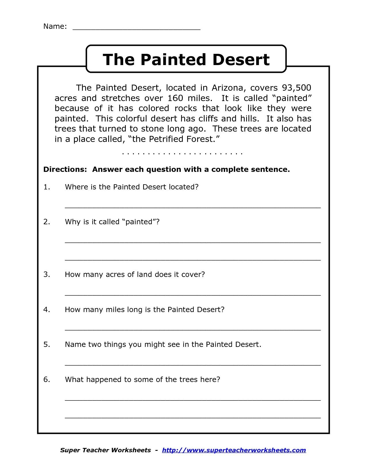Free Printable English Comprehension Worksheets For Grade 4 Free Printable