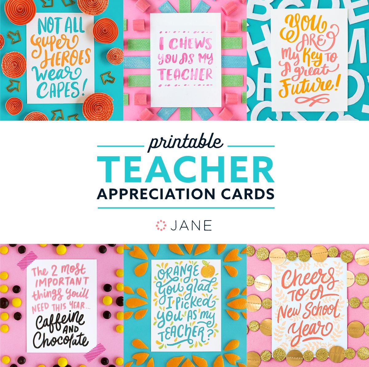 Jane Free Teacher Appreciation Printable Cards | Teacher - Free Printable Teacher Appreciation Cards