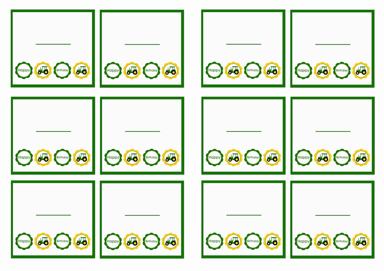 John Deere Name Tags | Birthday Printable - Free Printable John Deere Food Labels