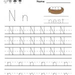 Kindergarten Letter N Writing Practice Worksheet Printable | Kids   Preschool Writing Worksheets Free Printable