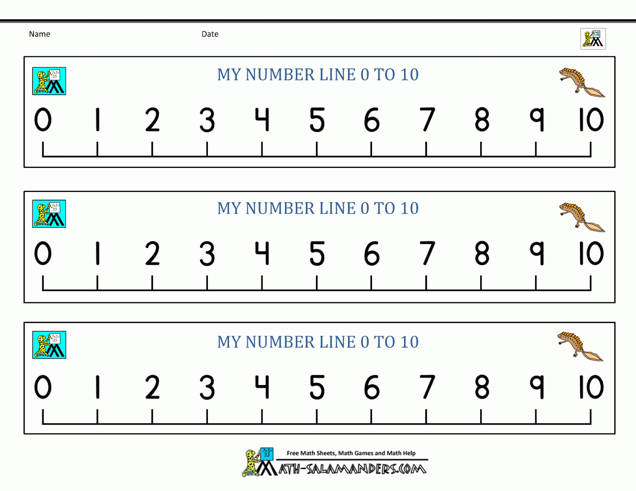 Kindergarten Math Printables - Free Printable Number Line