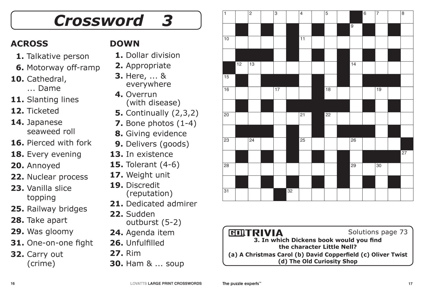 Large Print Crosswords Magazine - Lovatts Crossword Puzzles Games - Free Printable Word Search Puzzles Adults Large Print