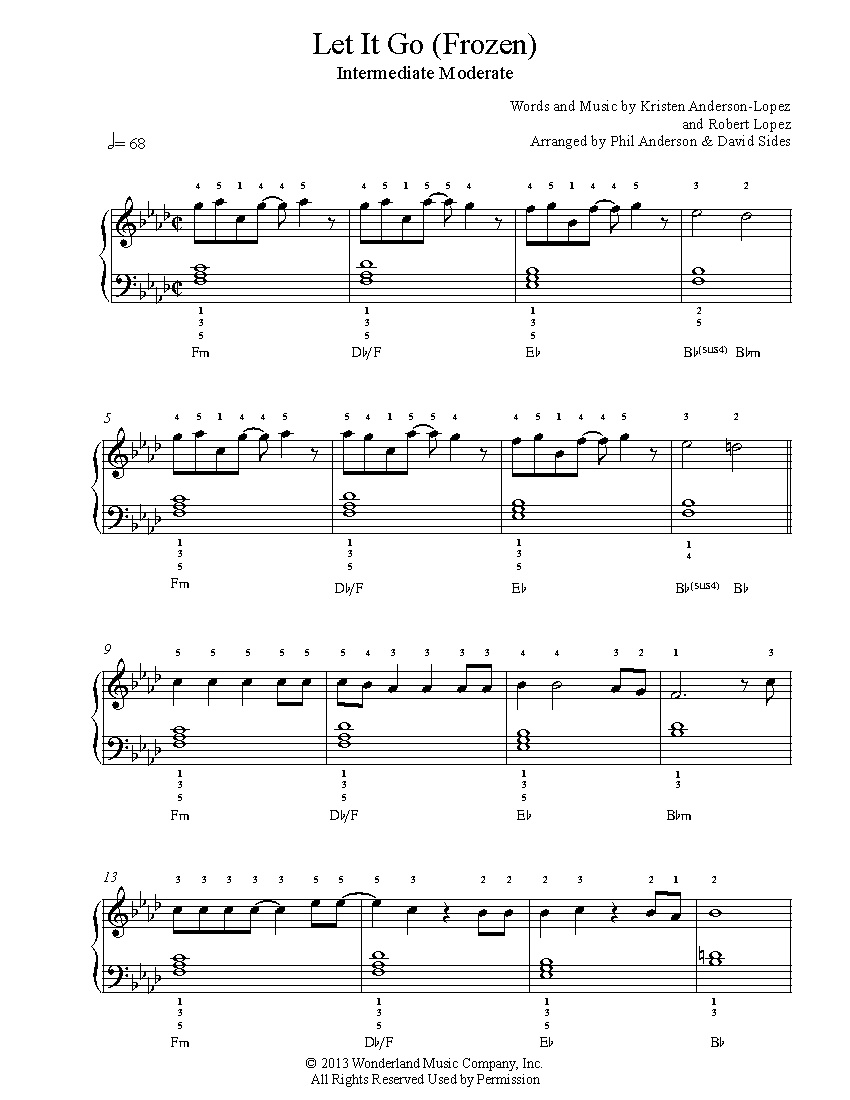 Frozen Piano Sheet Music Free Printable | Free Printable