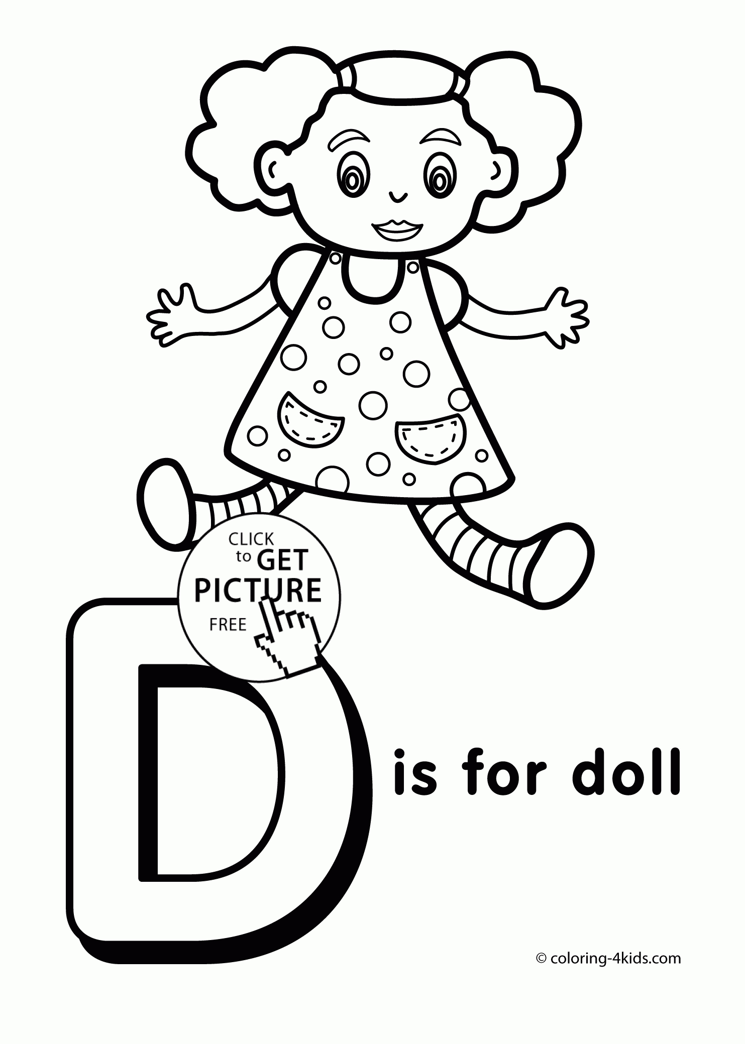 Letter D Coloring Pages Of Alphabet (D Letter Words) For Kids - Free Printable Alphabet Coloring Pages
