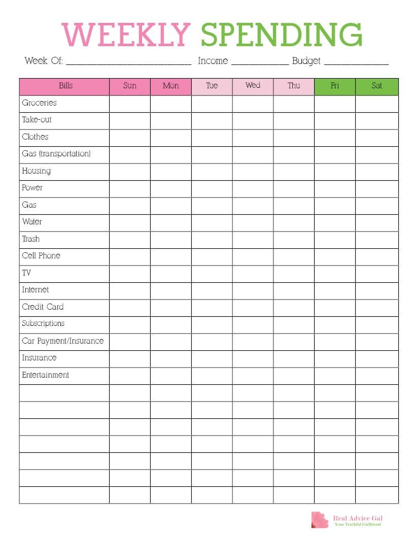 List Down Your Weekly Expenses With This Free Printable Weekly - Free Printable Daily Expense Tracker