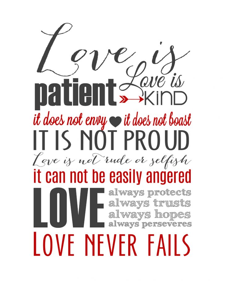 Love Is Patient Free Printable