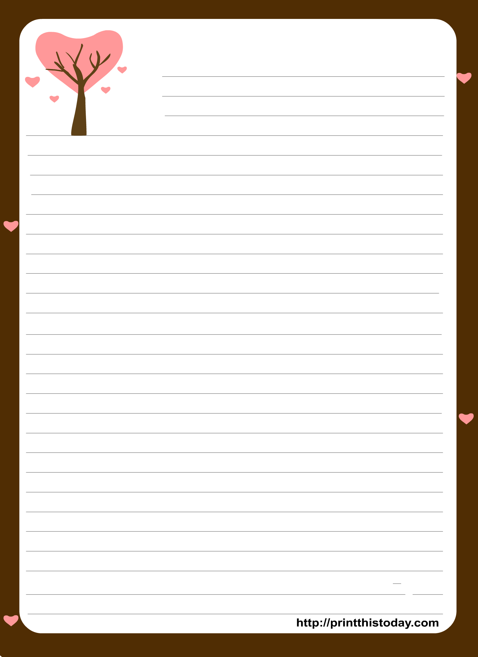 Love Letter Pad Stationery - Free Printable Love Letter Paper