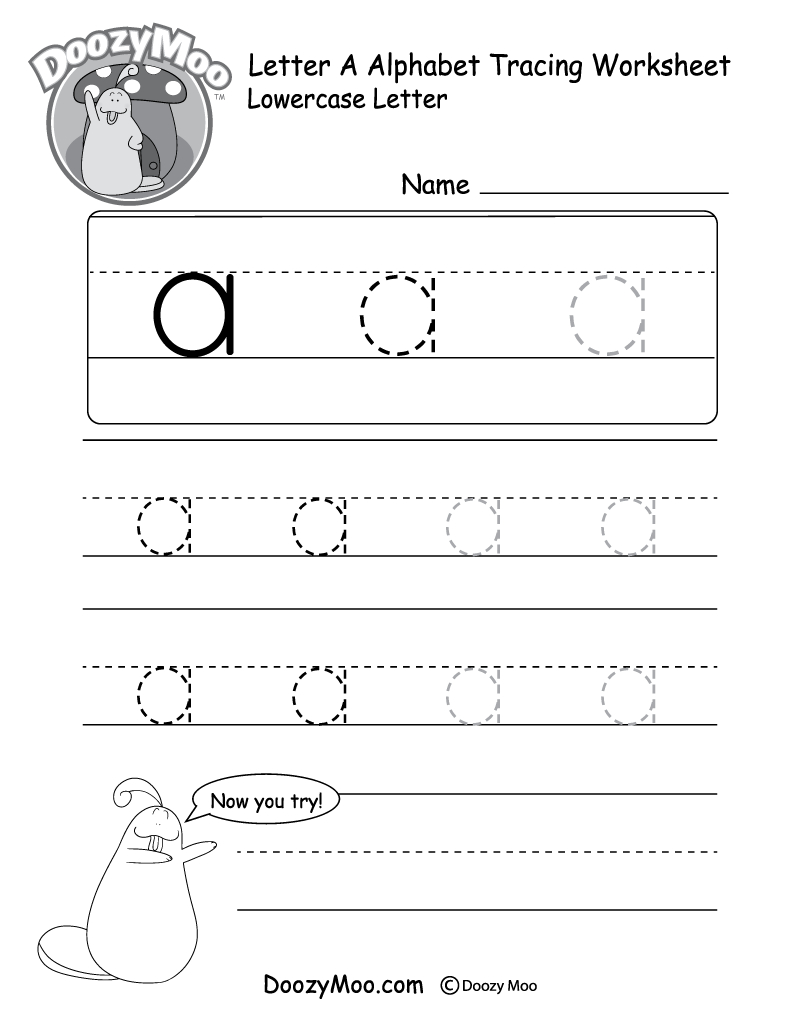 Lowercase Letter Tracing Worksheets (Free Printables) - Doozy Moo - Free Printable Alphabet Tracing Worksheets For Kindergarten