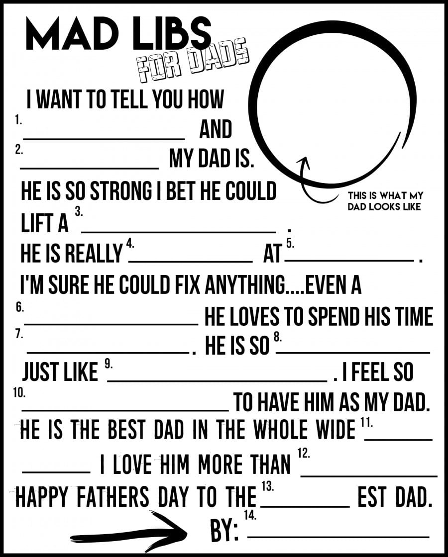Mad Libs For Dads! A Fun Father&amp;#039;s Day Printable - A Girl And A Glue Gun - Free Printable Mad Libs For Tweens