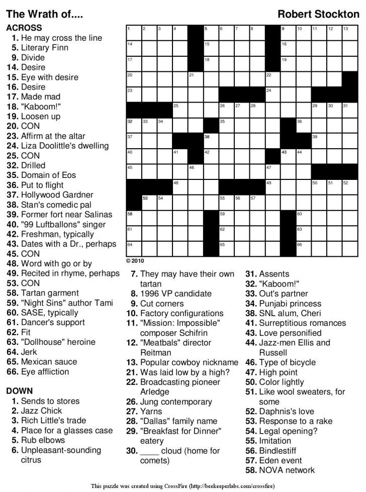 Free Easy Printable Crossword Puzzles For Kids