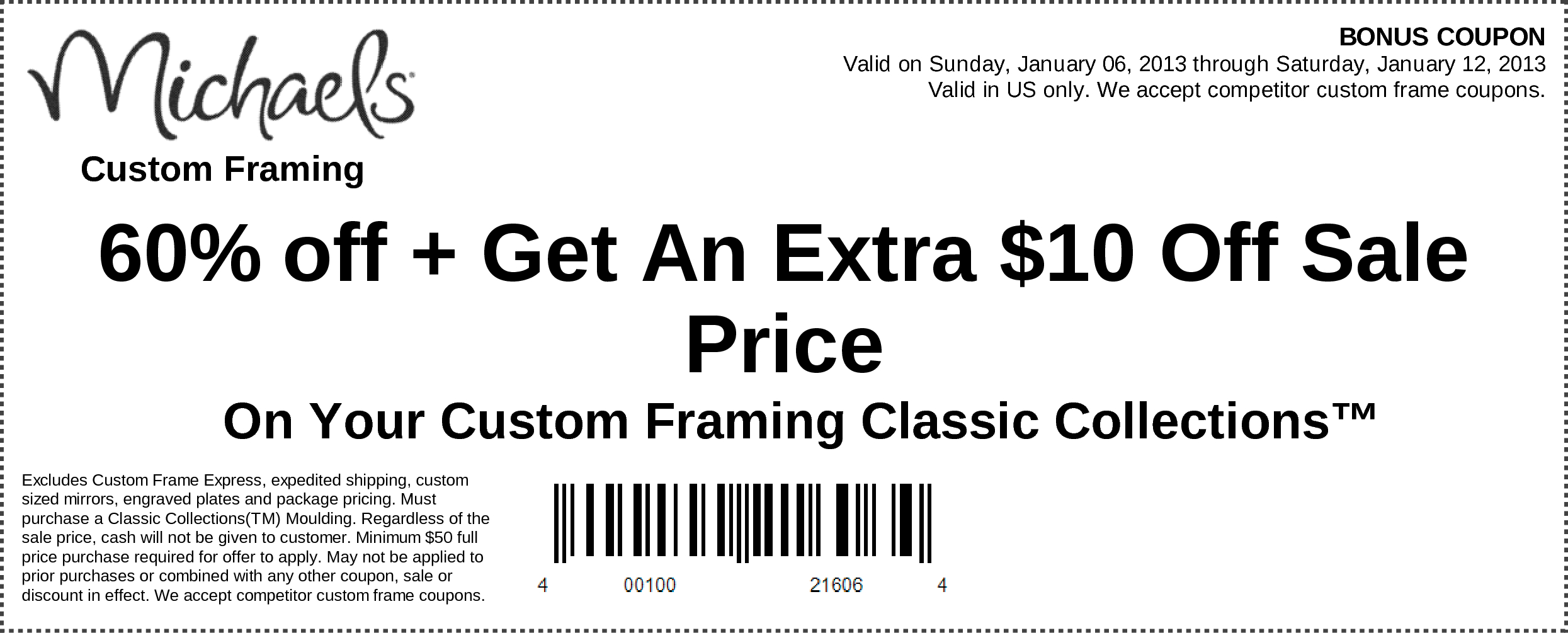 Michaels custom framing clearance coupons 2019