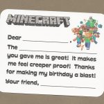 Minecraft Video Game Fill In The Blank Thank You Notes   Great For   Free Printable Minecraft Thank You Notes