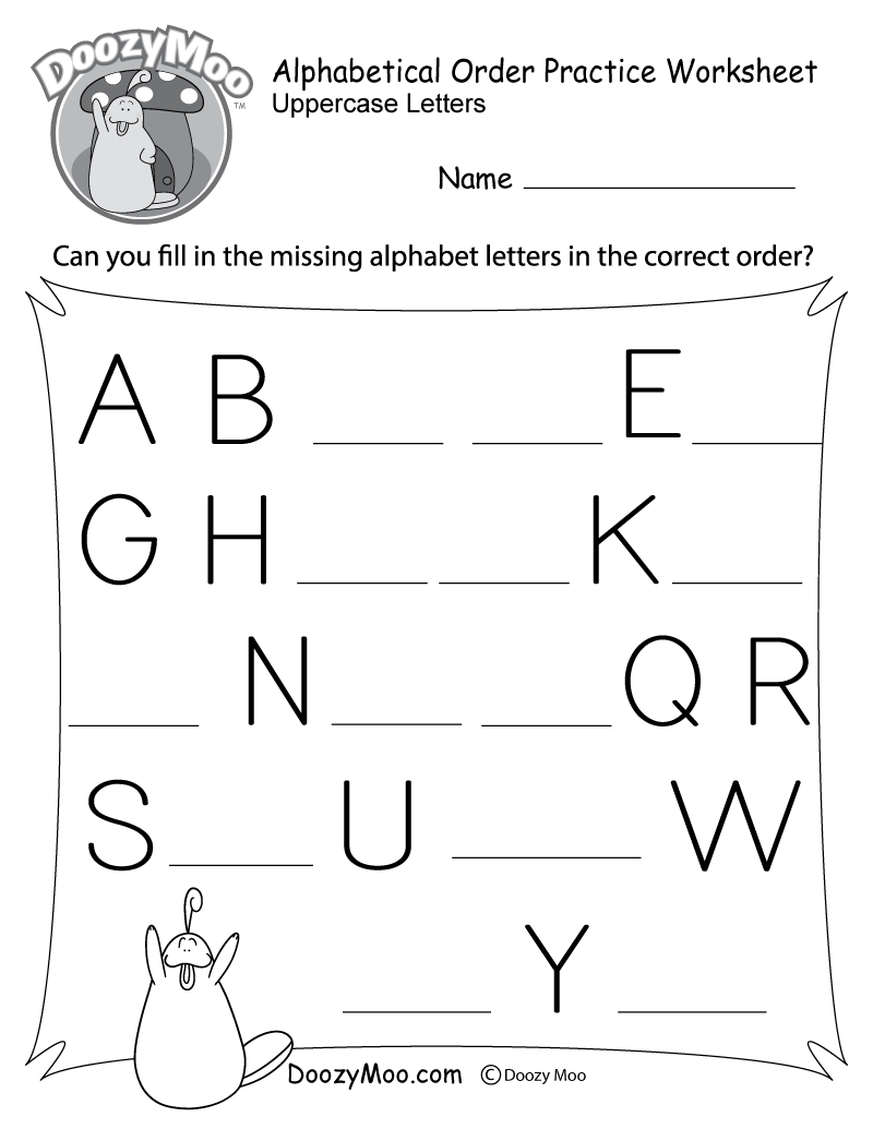 Missing Letter Worksheets (Free Printables) - Doozy Moo - Free Printable Alphabet Pages