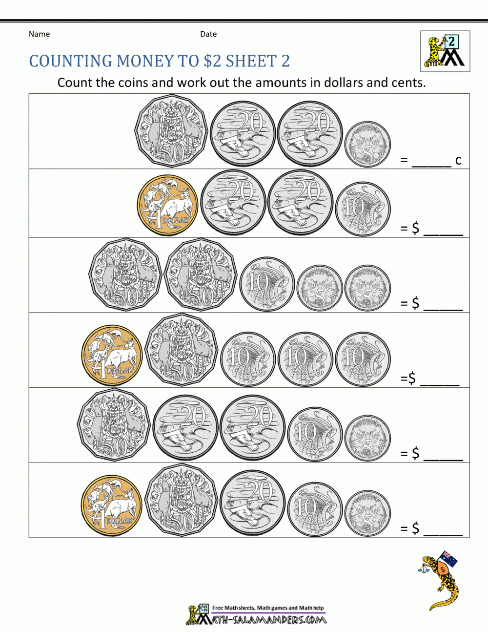 Money Worksheets Australia - Free Printable Australian Notes