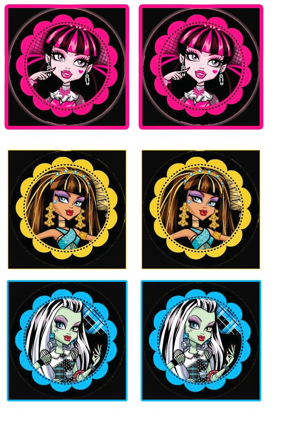 Monster High: Free Printable Cupcake Toppers And Wrappers. - Oh My - Free Printable Monster High Stickers