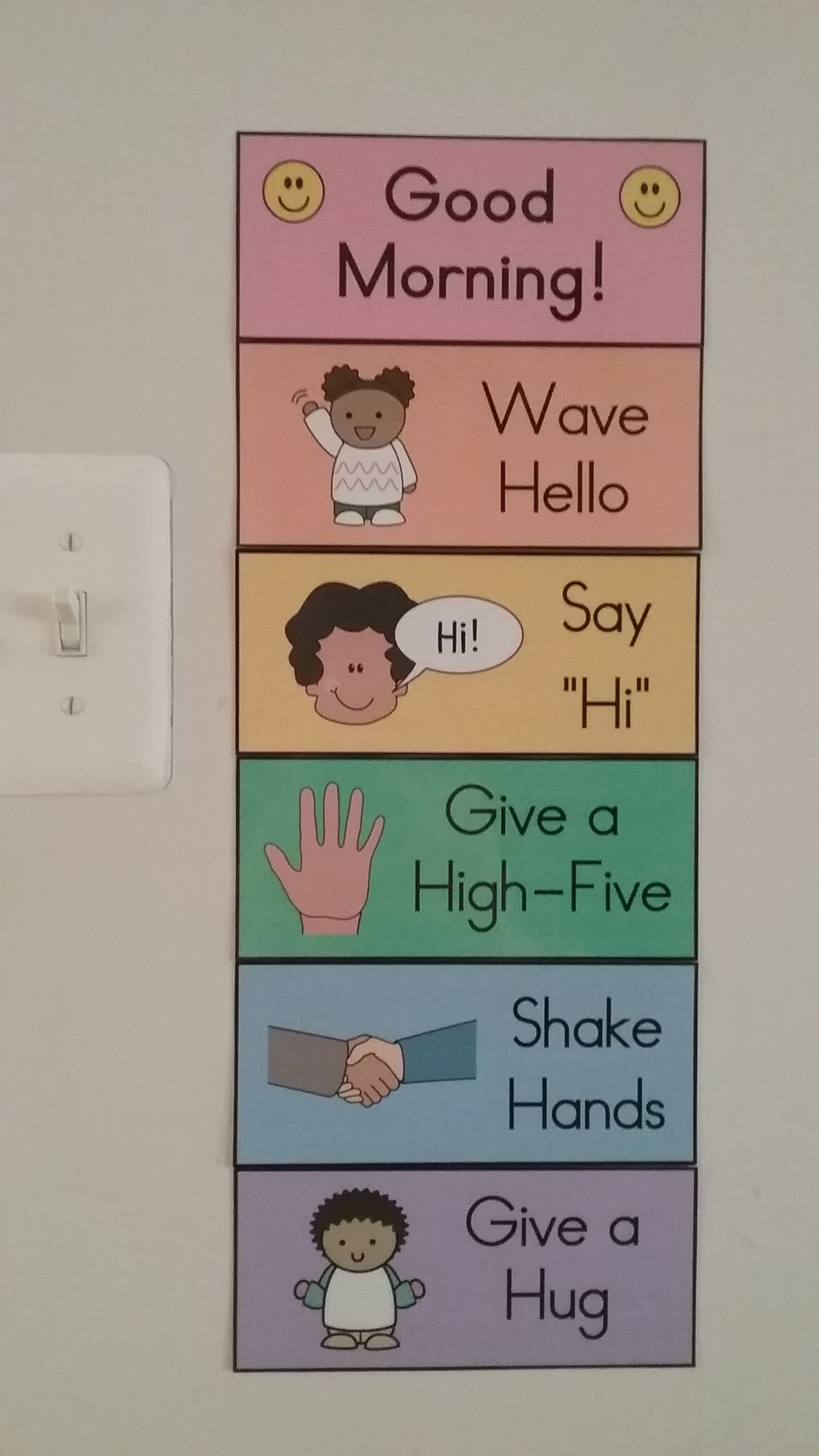 Morning Greeting Signs | Preschool 2018-2019 Game Plan! | Morning - Free Printable Classroom Helper Signs