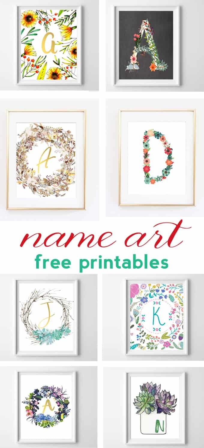 Name Art And Alphabet Printables {Free Printable Art} - Free Printable Art