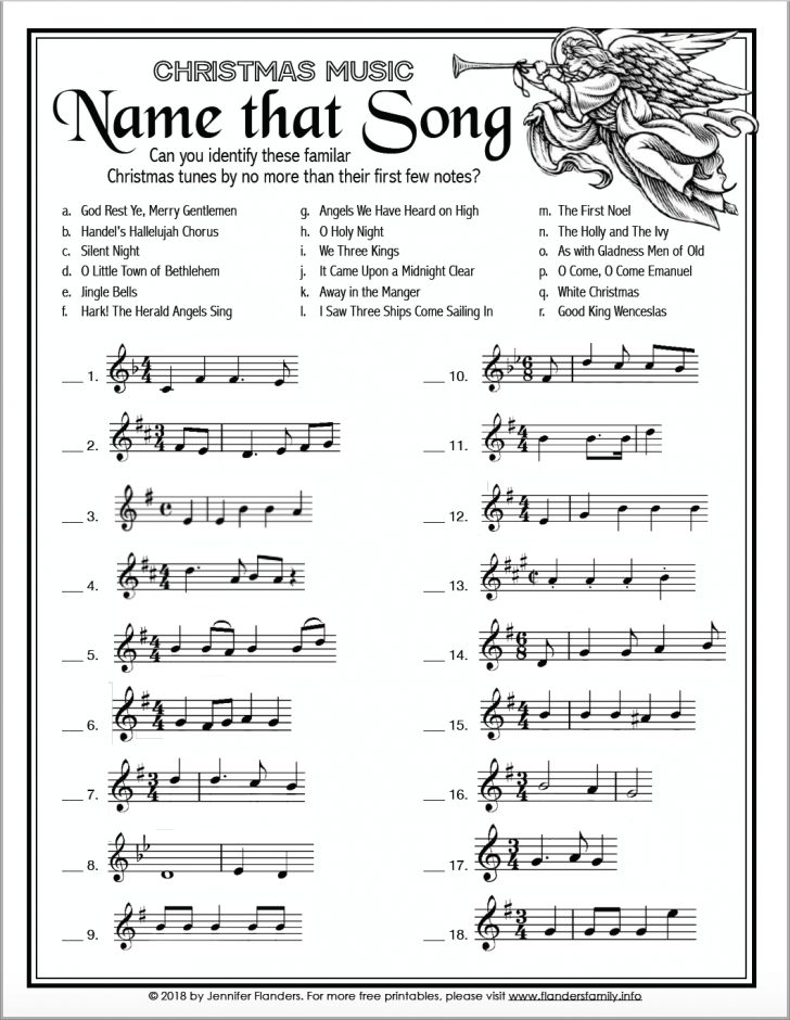 Free Printable Christmas Song Picture Game