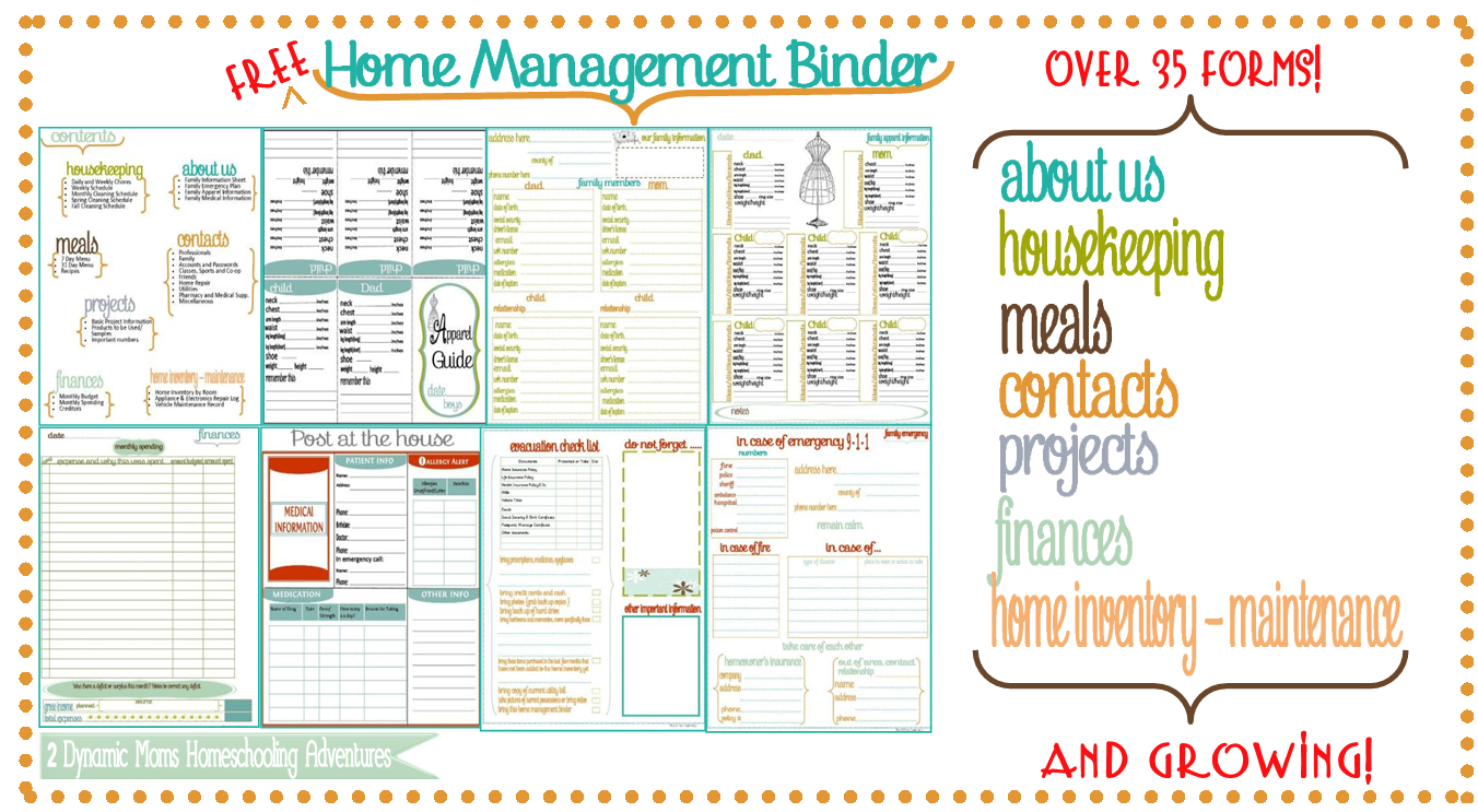 New Bee Homeschooler - Home Management Binder - Free Printable Household Binder